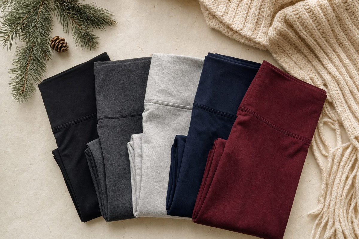 Leggings in black, grey, light grey, navy and wine red
